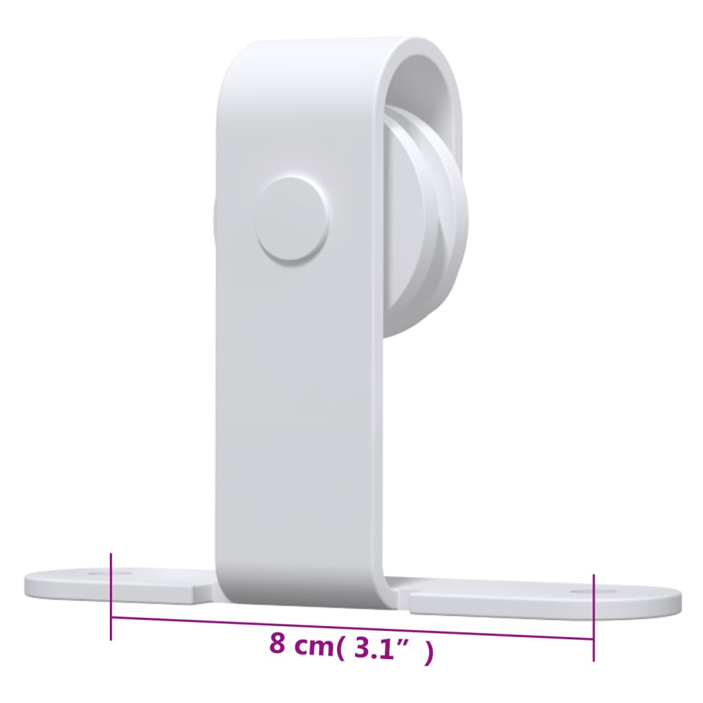 Ophangset voor minischuifdeur 152 cm koolstofstaal wit