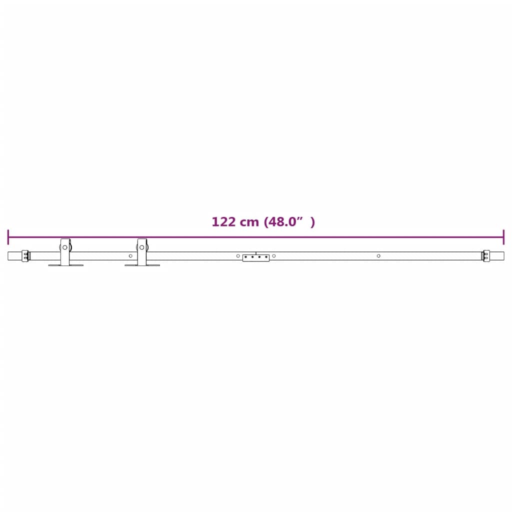 Ophangset voor minischuifdeur 122 cm koolstofstaal wit