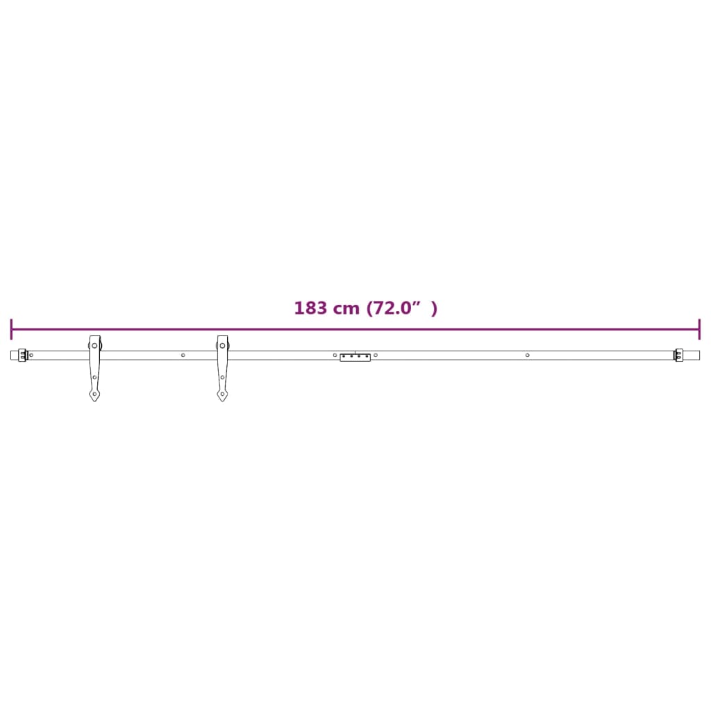 Ophangset voor minischuifdeur 183 cm koolstofstaal wit