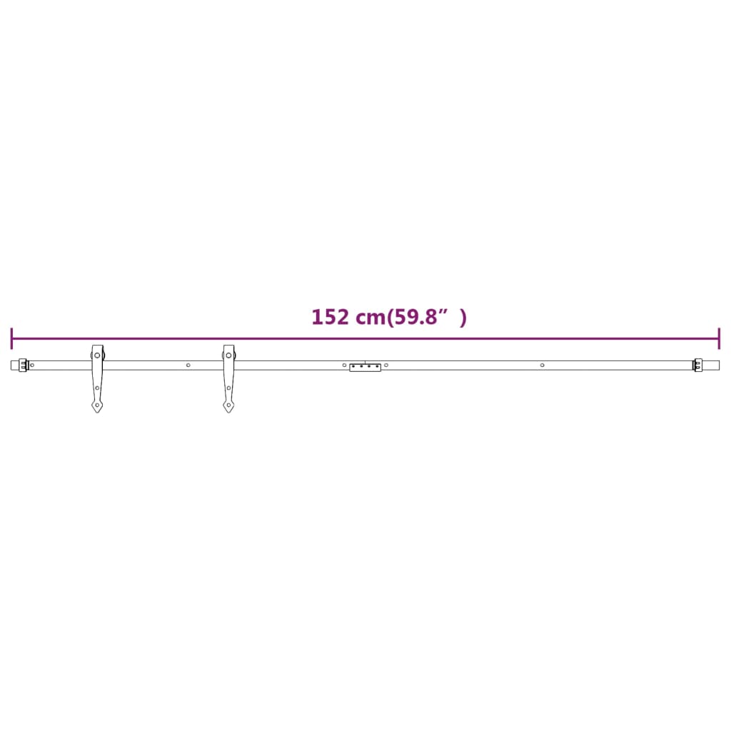 Ophangset voor minischuifdeur 152 cm koolstofstaal wit