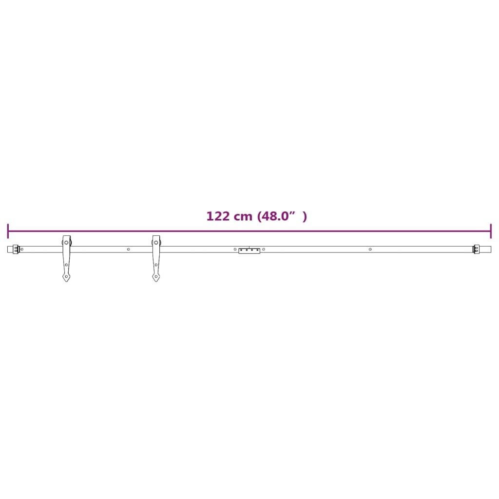 Ophangset voor minischuifdeur 122 cm koolstofstaal wit