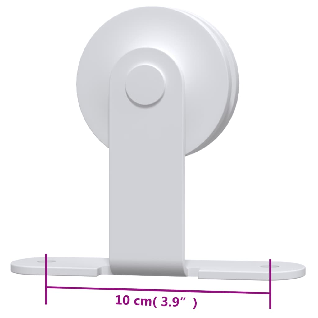 Beslagset voor schuifdeur 183 cm staal wit