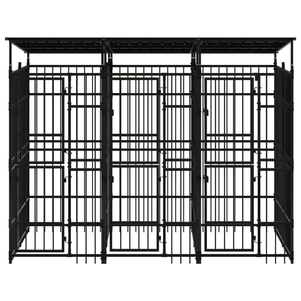 Hondenkennel met dak 5,53 m² staal