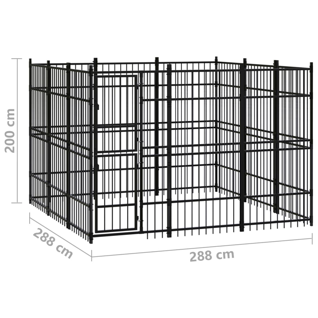 Hondenkennel 8,29 M² Staal 288 x 288 x 200 cm