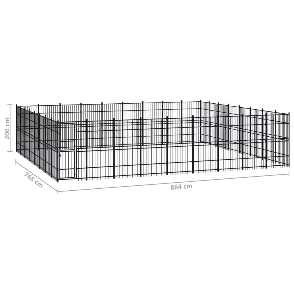 Hondenkennel 66,36 m² staal