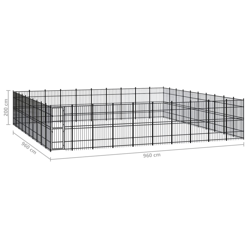 Hondenkennel 92,16 M² Staal 960 x 960 x 200 cm