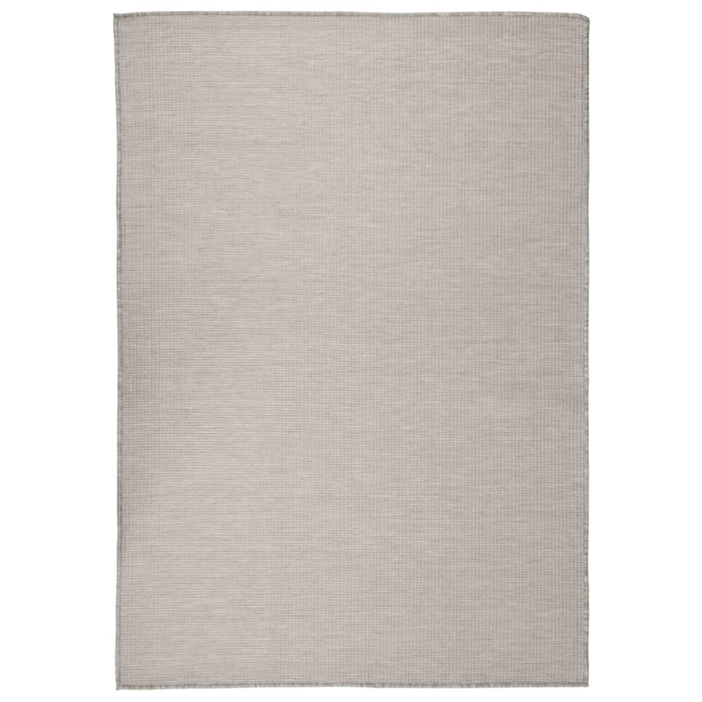 Buitenkleed Platgeweven 140 x 200 cm Taupe