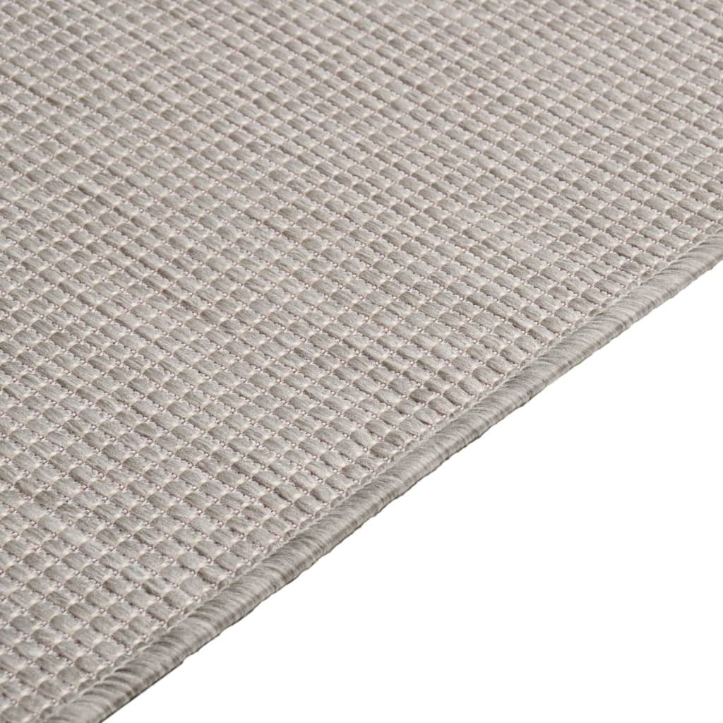 Buitenkleed Platgeweven 140 x 200 cm Taupe