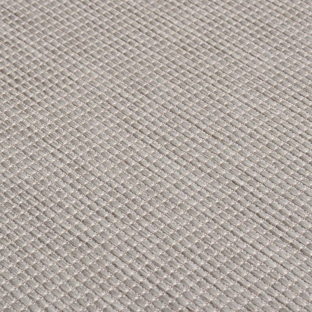 Buitenkleed Platgeweven 140 x 200 cm Taupe