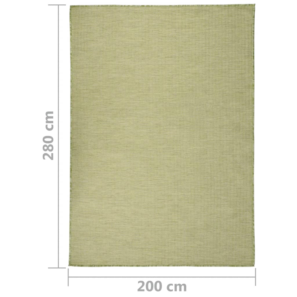 Buitenkleed Platgeweven 200 x 280 cm Groen