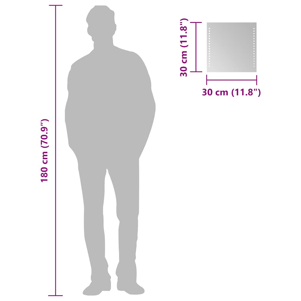 Badkamerspiegel Led 30 x 30 cm