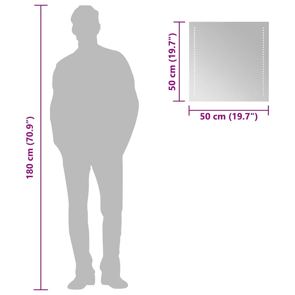 Badkamerspiegel Led 50 x 50 cm