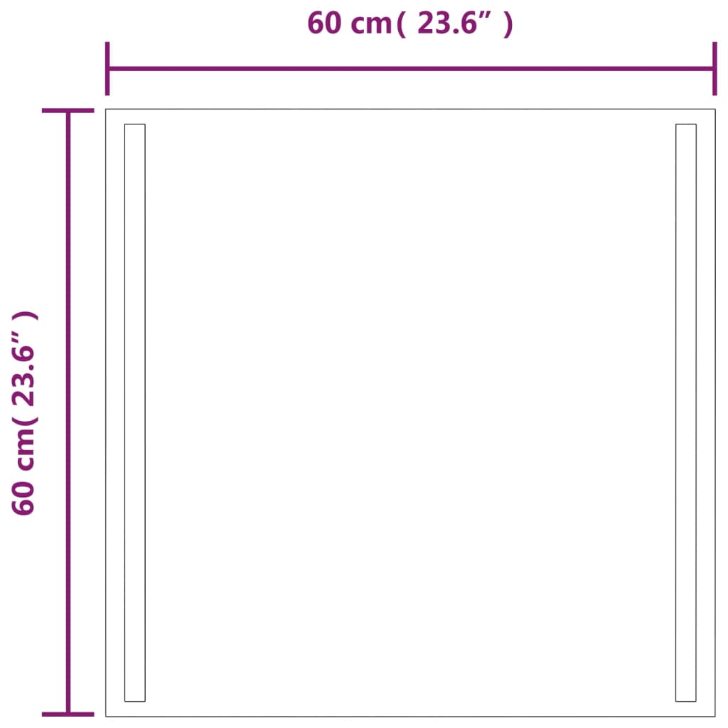 Badkamerspiegel Led 60 x 60 cm