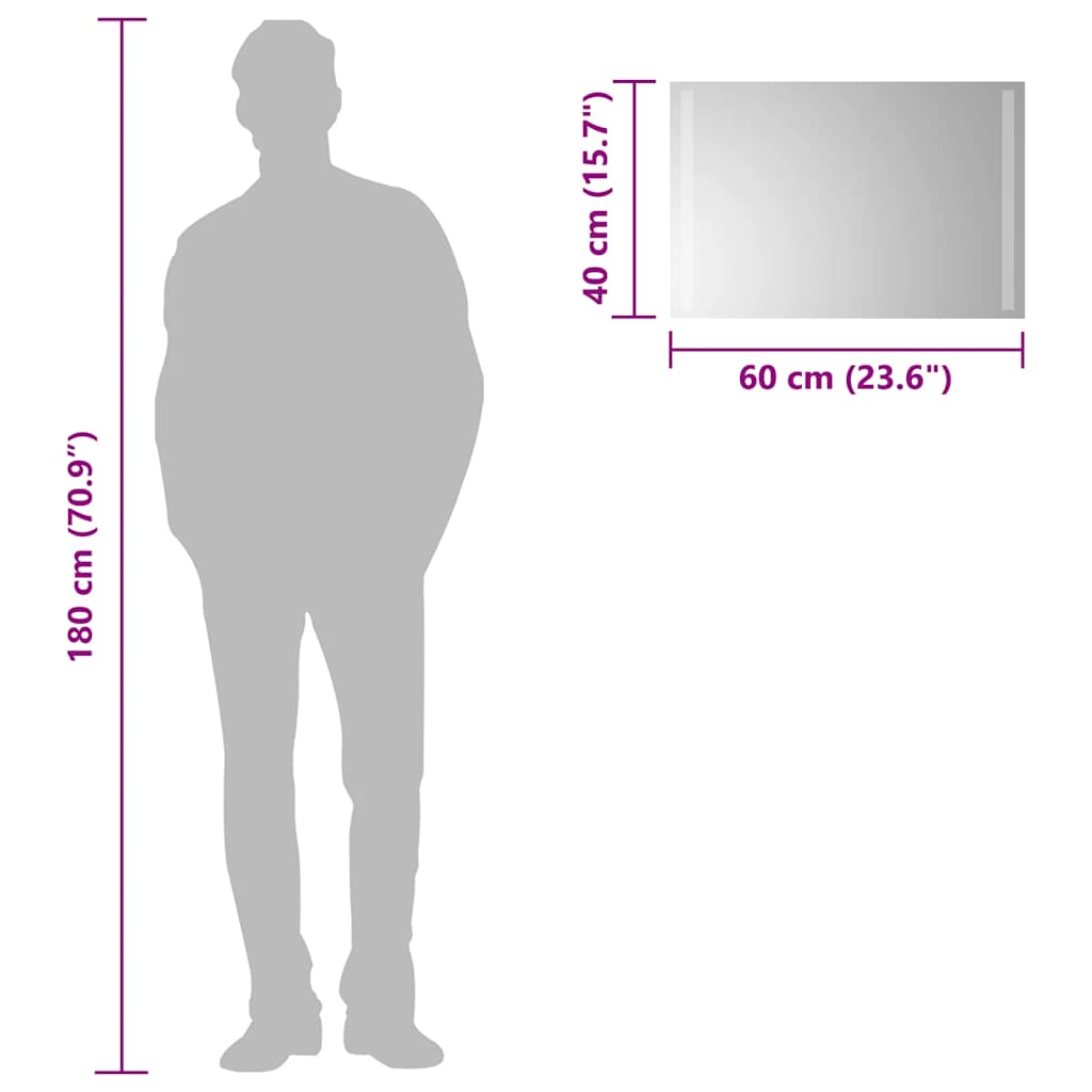 Badkamerspiegel LED 60x40 cm