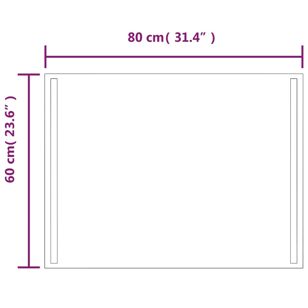 Badkamerspiegel Led 80 x 60 cm