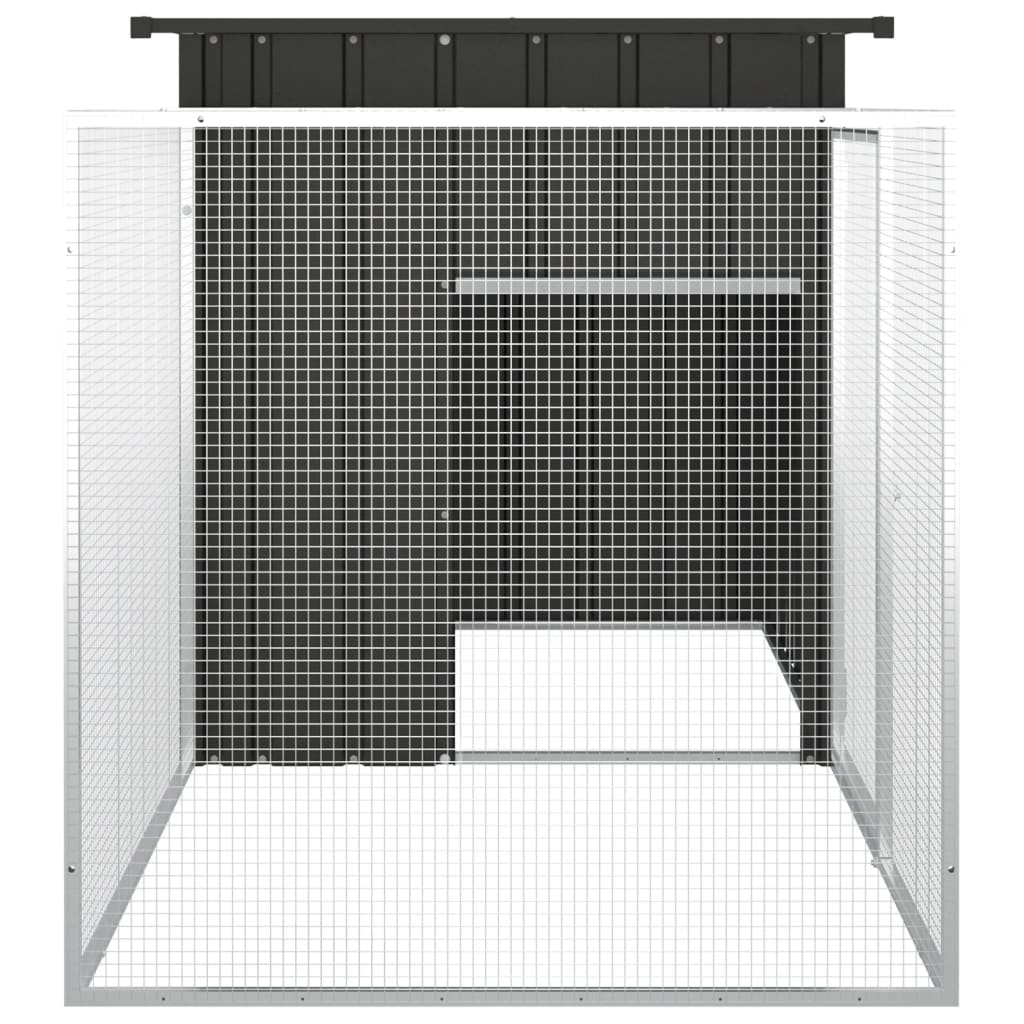 Kippenhok 200X91X100 Cm Gegalvaniseerd Staal Antracietkleurig 200 x 91 x 100 cm