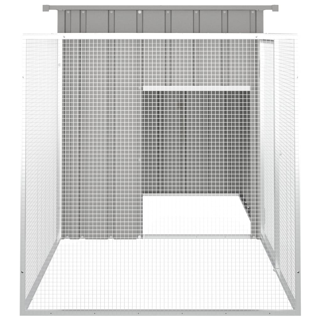 Kippenhok 200X91X100 Cm Gegalvaniseerd Staal Grijs 200 x 91 x 100 cm