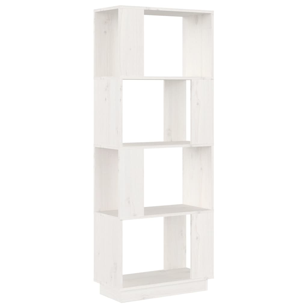 Boekenkast/kamerscherm 51x25x132 cm massief grenenhout wit