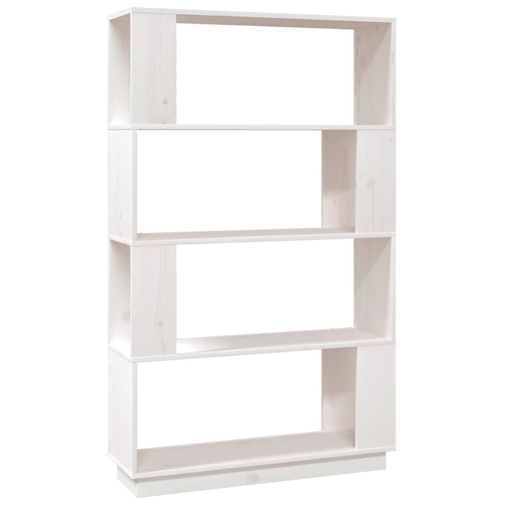 Boekenkast/kamerscherm 80x25x132 cm massief grenenhout wit