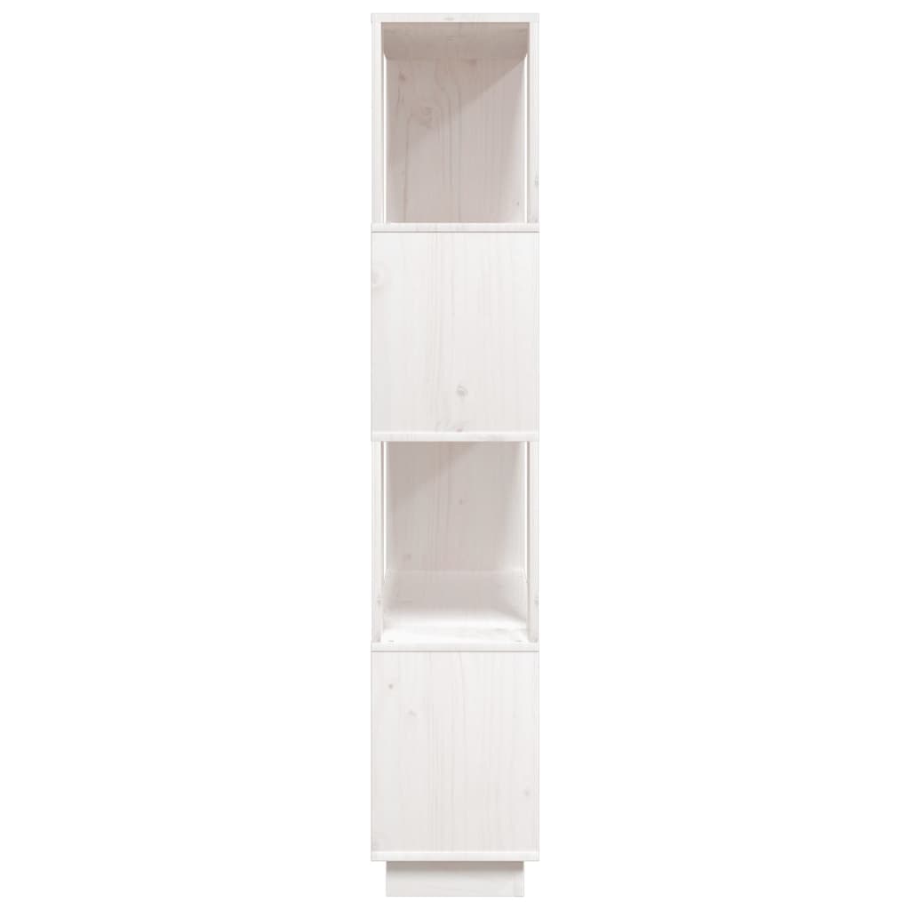 Boekenkast/kamerscherm 80x25x132 cm massief grenenhout wit