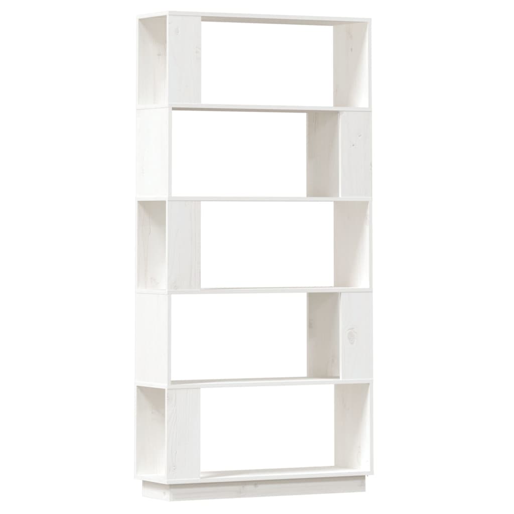 Boekenkast/kamerscherm 80x25x163,5 cm massief grenenhout wit