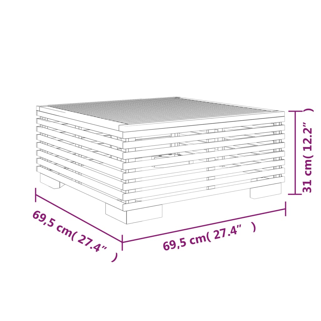 2-Delige Loungeset Massief Teakhout 1 Donkergrijs voetensteun + Tafel