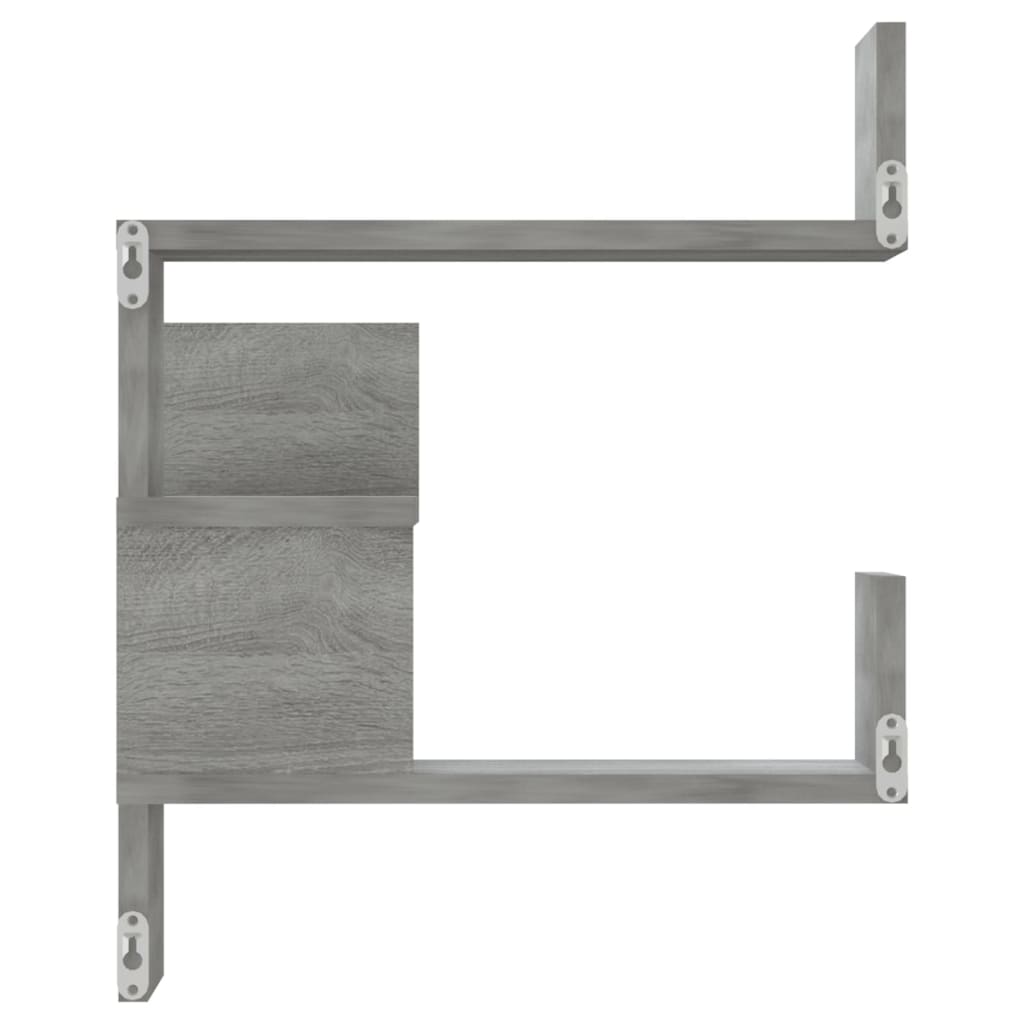 Hoekwandschappen 2 St 40X40X50 Cm Bewerkt Hout Grijs Sonoma