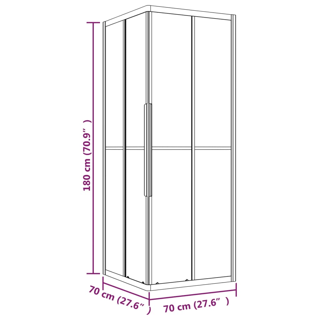 Douchecabine 70x70x180 cm mat ESG