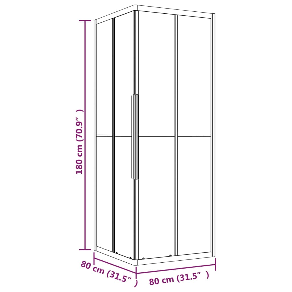 Douchecabine 80x80x180 cm mat ESG