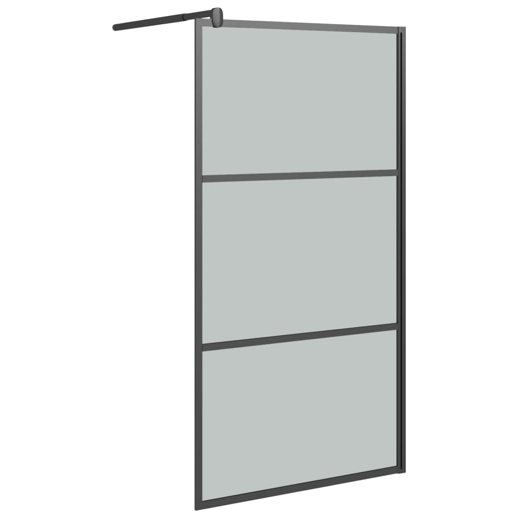 Inloopdouchewand 100X195 Cm Donker Esg-Glas Zwart 100 x 195 cm Donkerzwart