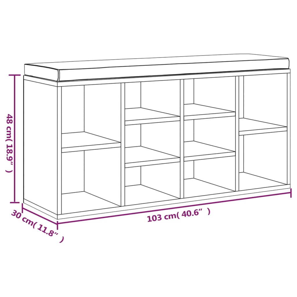 Schoenenrek 103X30X48 Cm Bewerkt Hout Hoogglans Wit