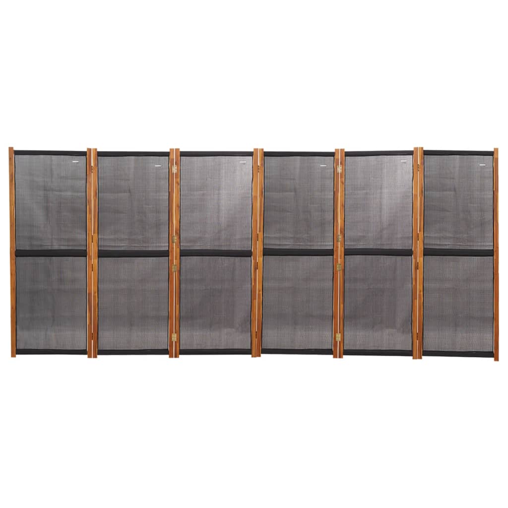 Kamerscherm Met 6 Panelen 420 x 180 cm Zwart