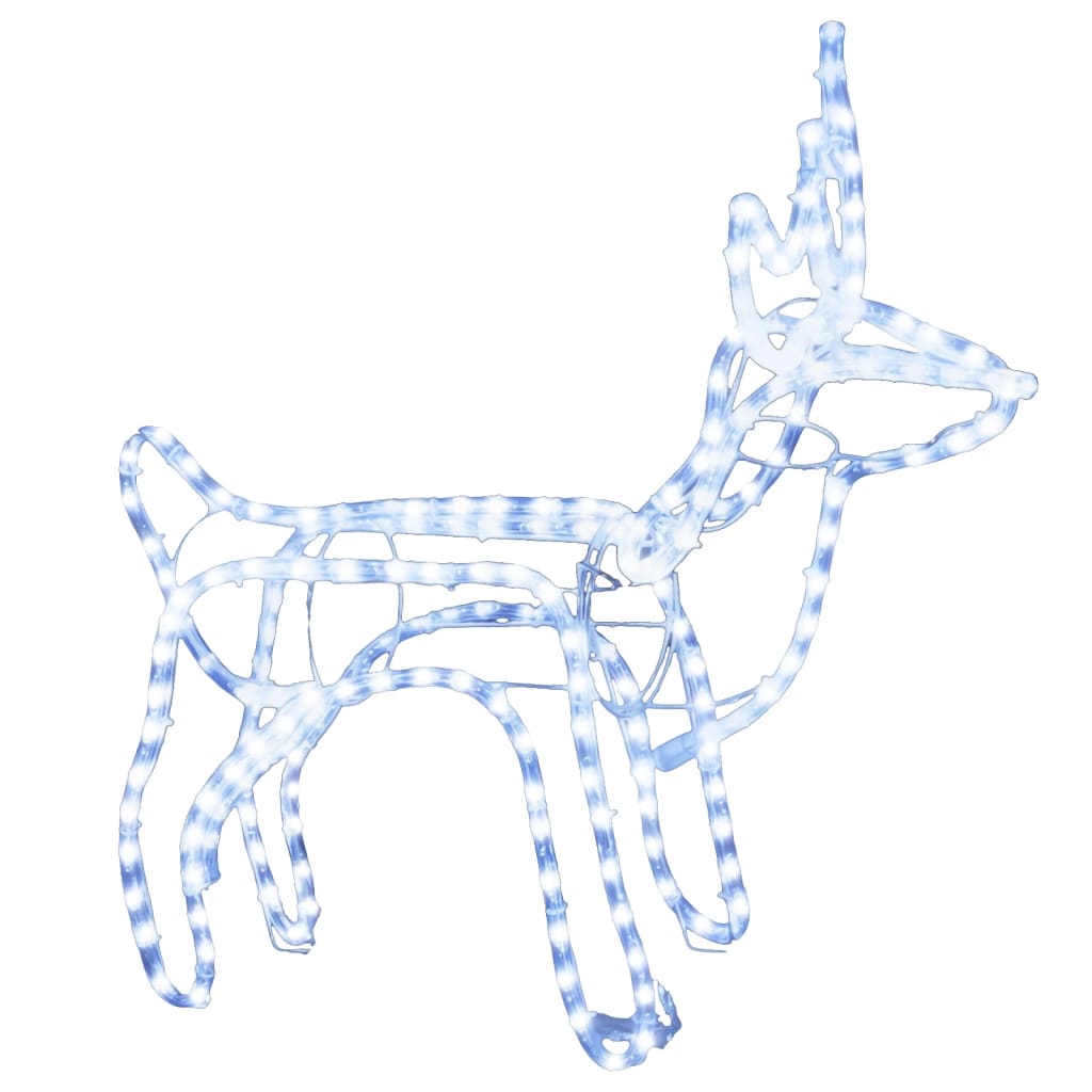 Kerstfiguur rendier koudwit 60x30x60 cm