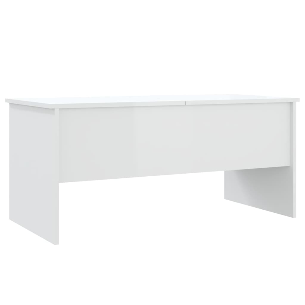 Salontafel 102X50,5X46,5 Cm Bewerkt Hout Hoogglans Wit Hoogglans wit