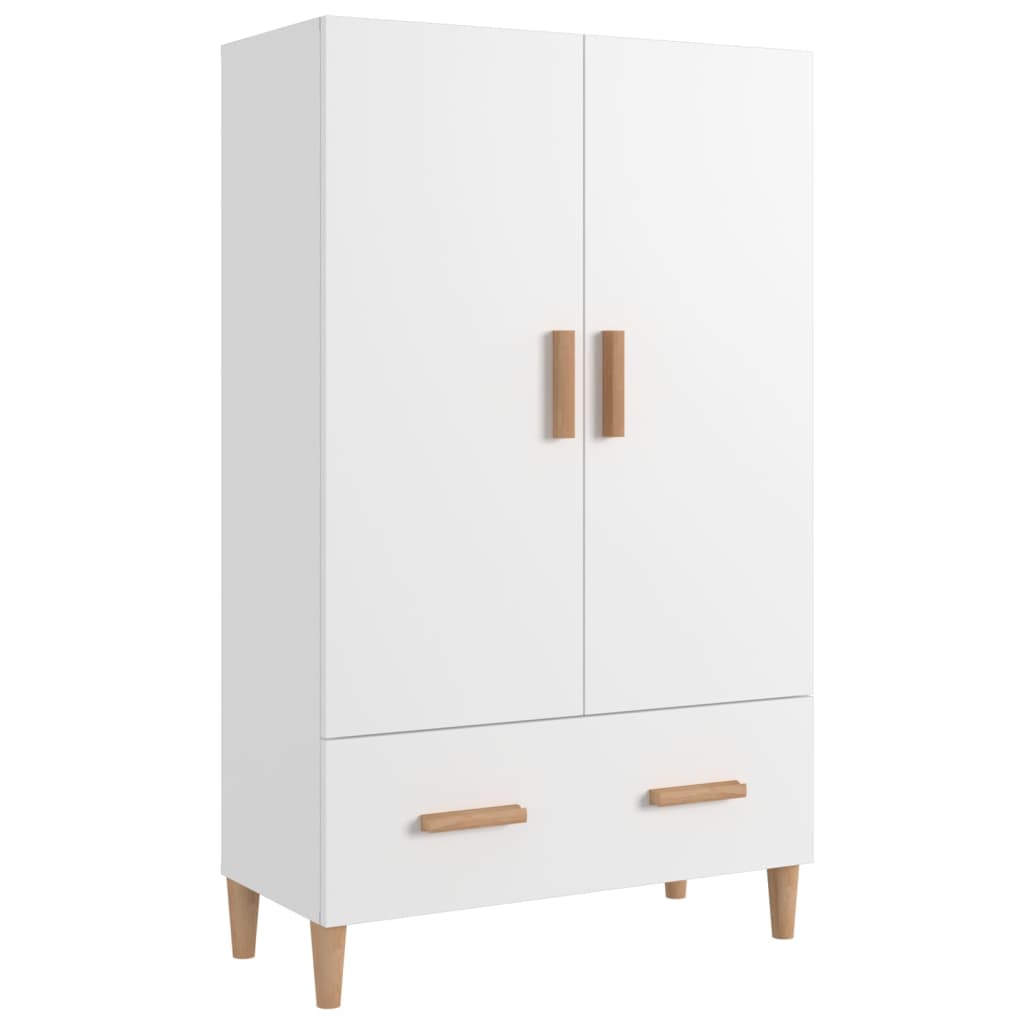 Hoge kast 70x31x115 cm bewerkt hout wit