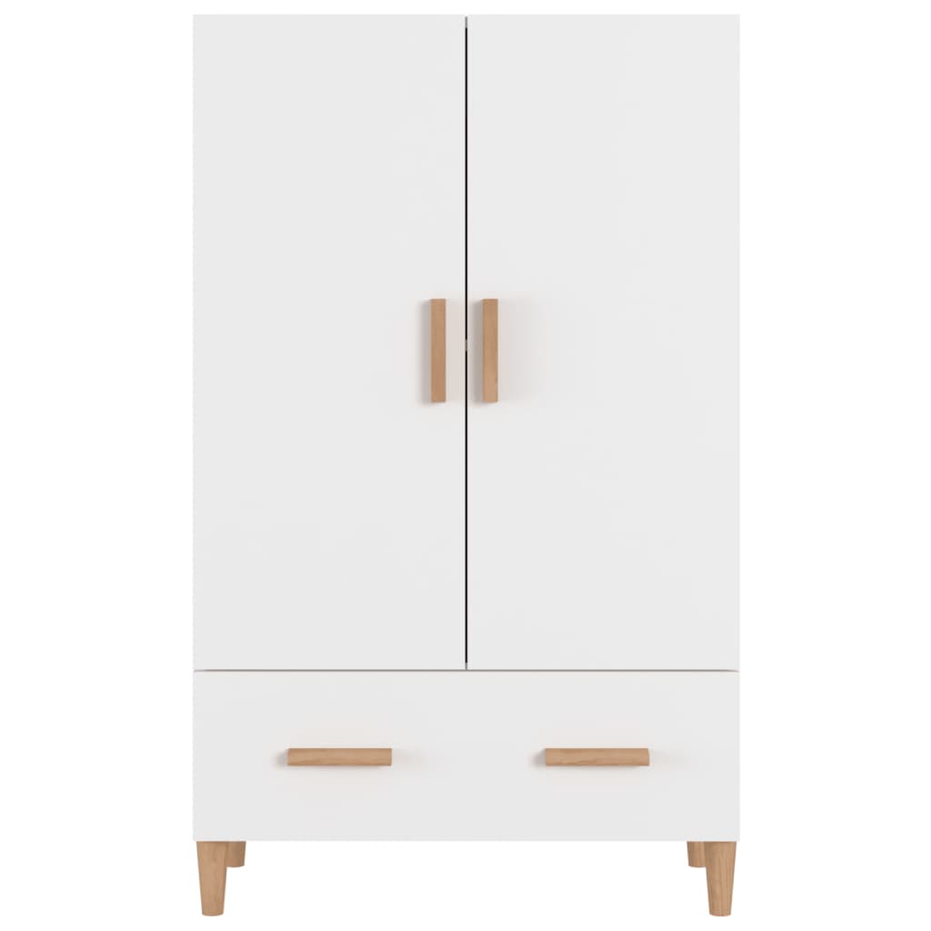 Hoge kast 70x31x115 cm bewerkt hout wit
