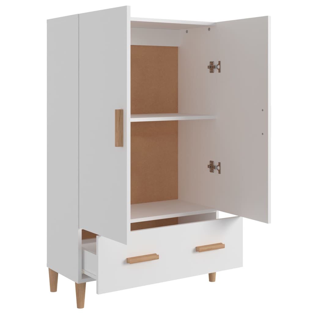 Hoge kast 70x31x115 cm bewerkt hout wit