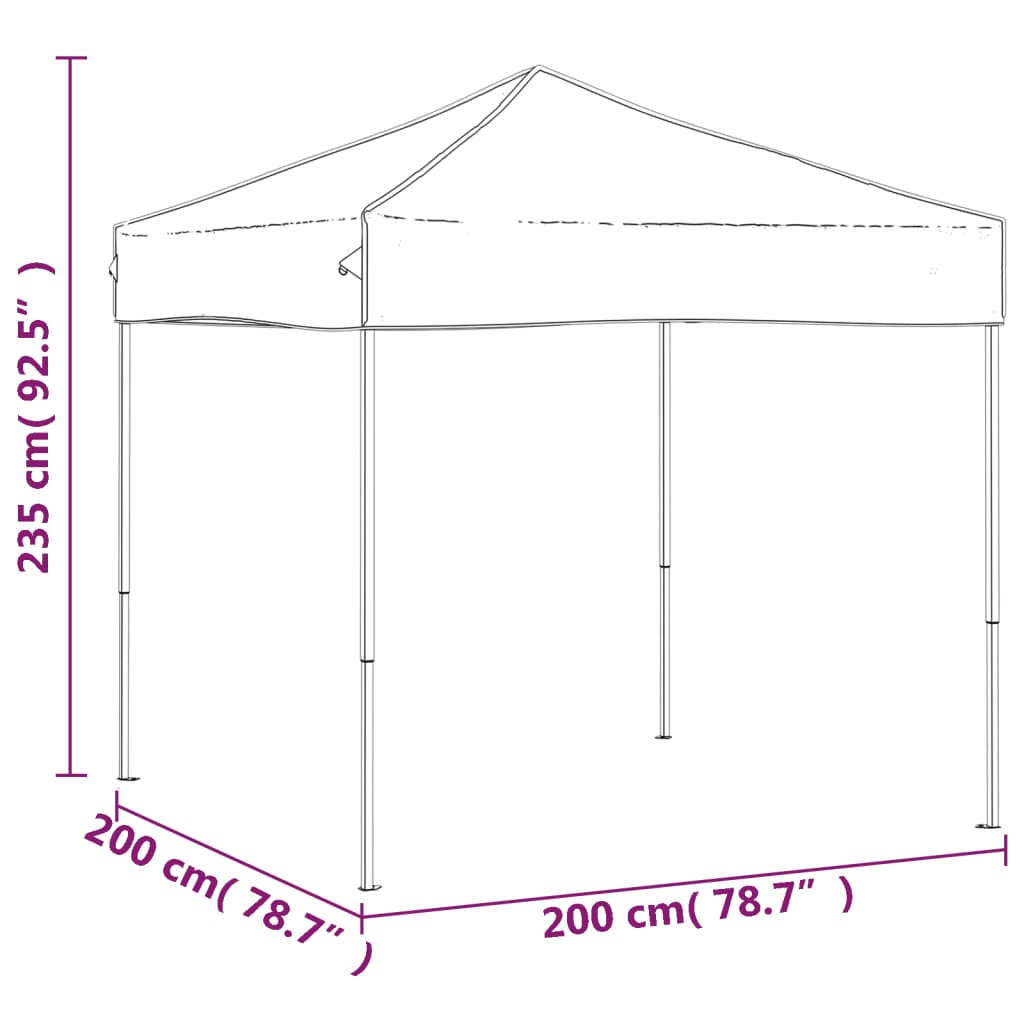 Partytent inklapbaar 2x2 m crèmekleurig