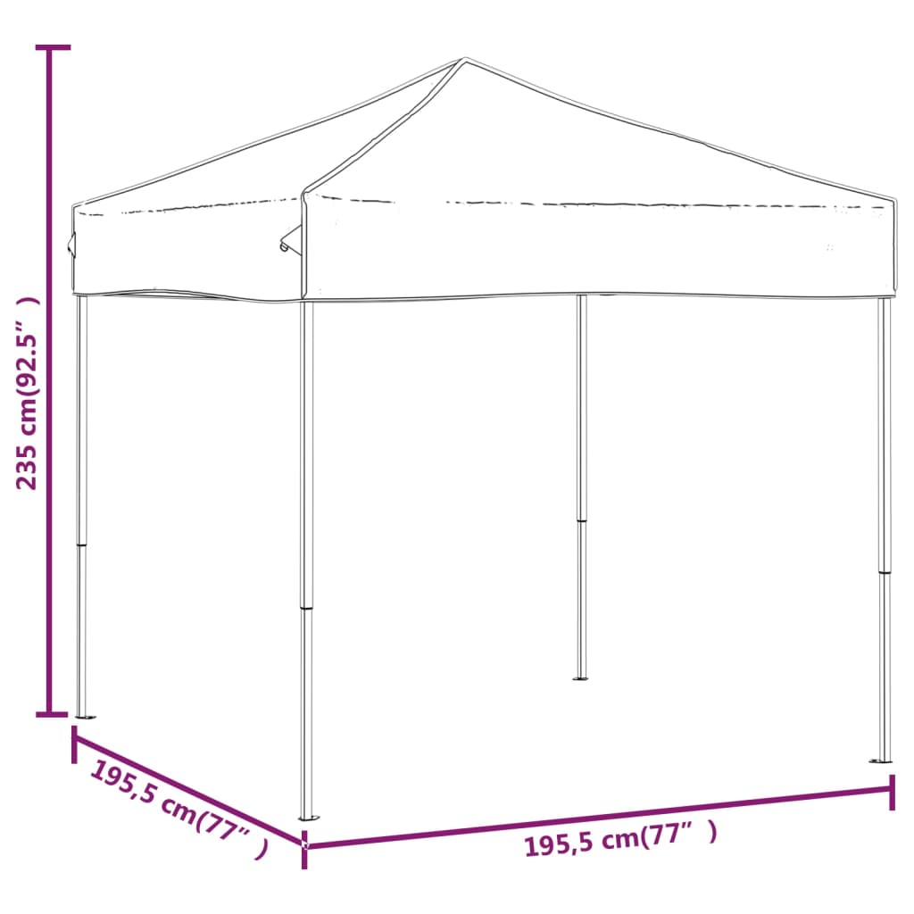 Partytent inklapbaar 2x2 m wit