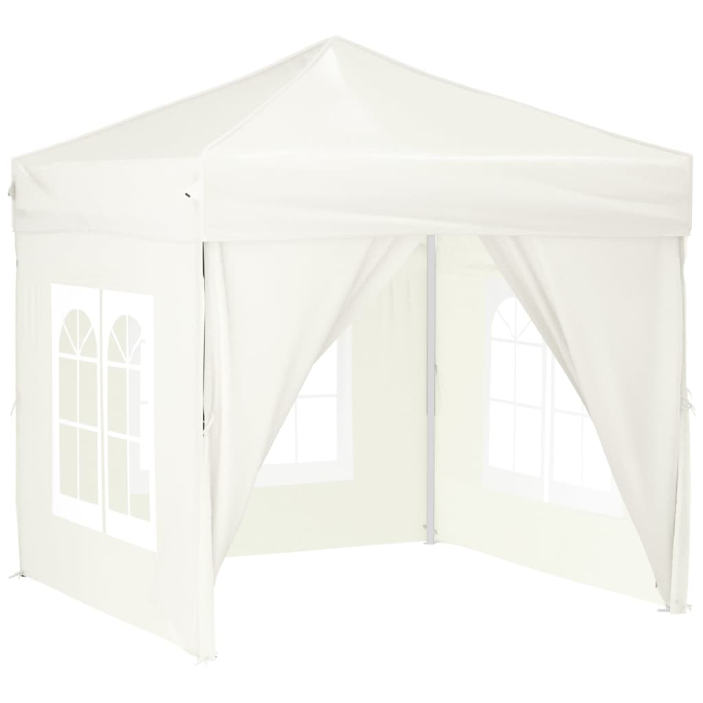 Partytent Inklapbaar Met Zijwanden Kleurig 2 x 2 m Crème