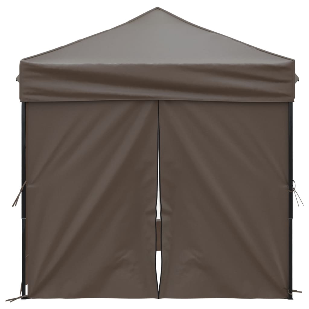 Partytent inklapbaar met zijwanden 2x2 m taupe