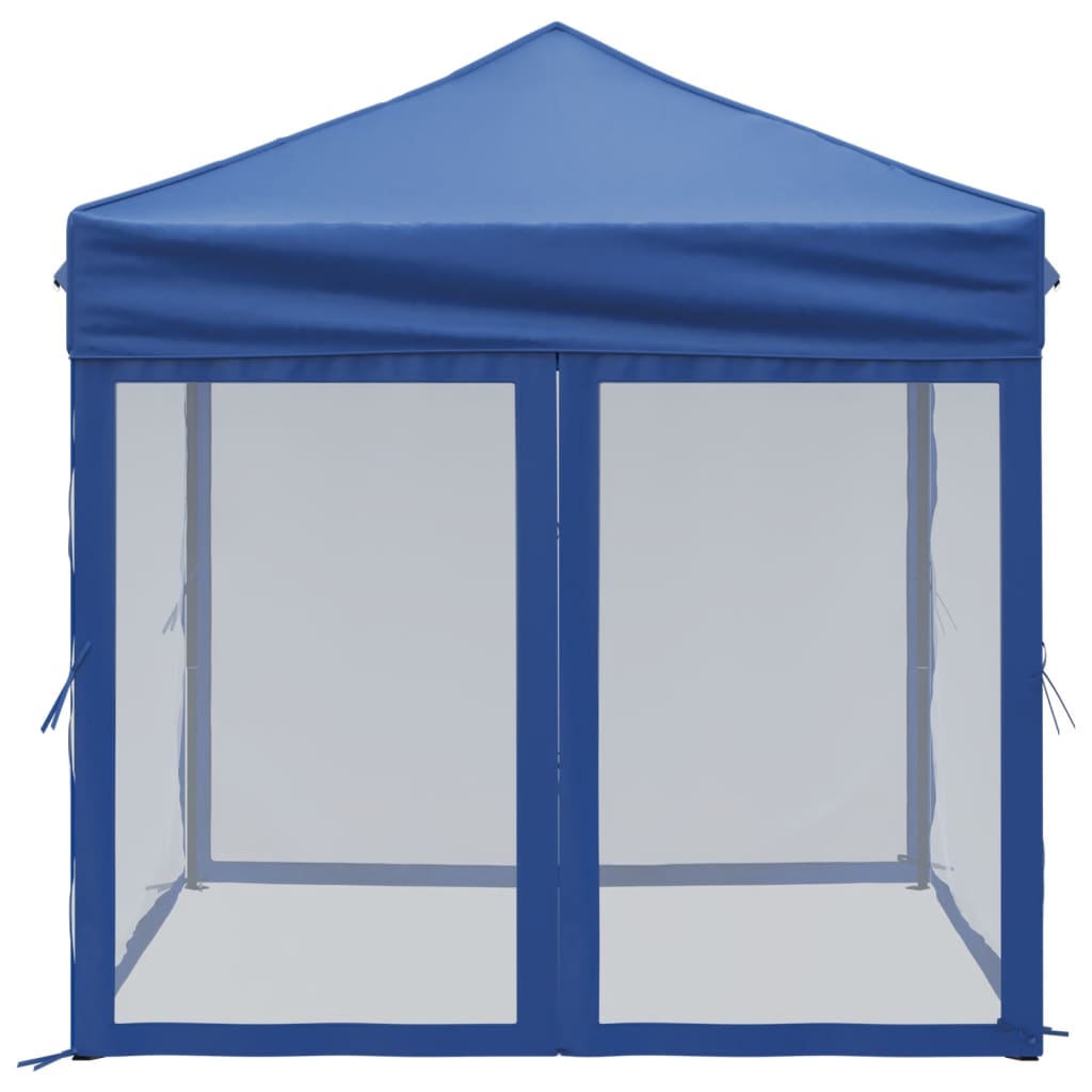 Partytent inklapbaar met zijwanden 2x2 m blauw