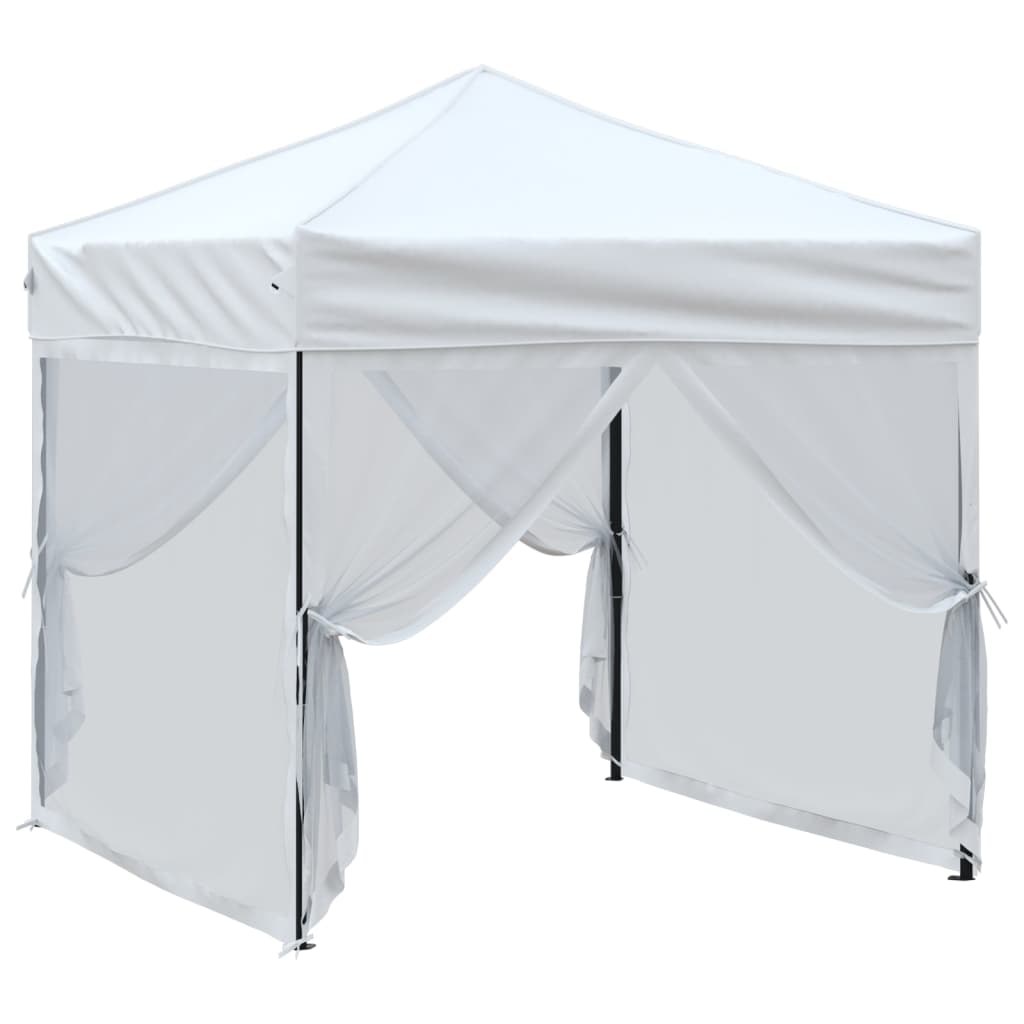 Partytent inklapbaar met zijwanden 2x2 m wit