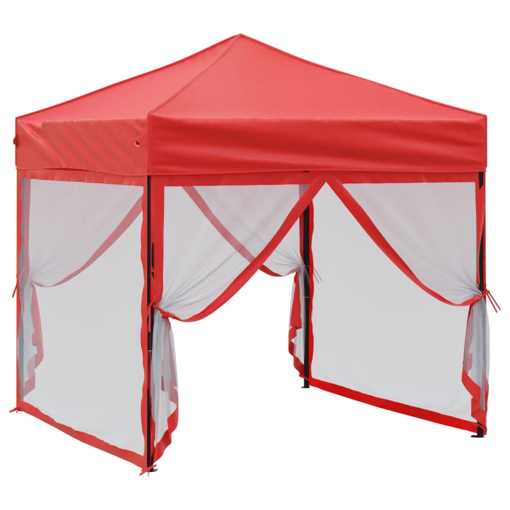 Partytent inklapbaar met zijwanden 2x2 m rood