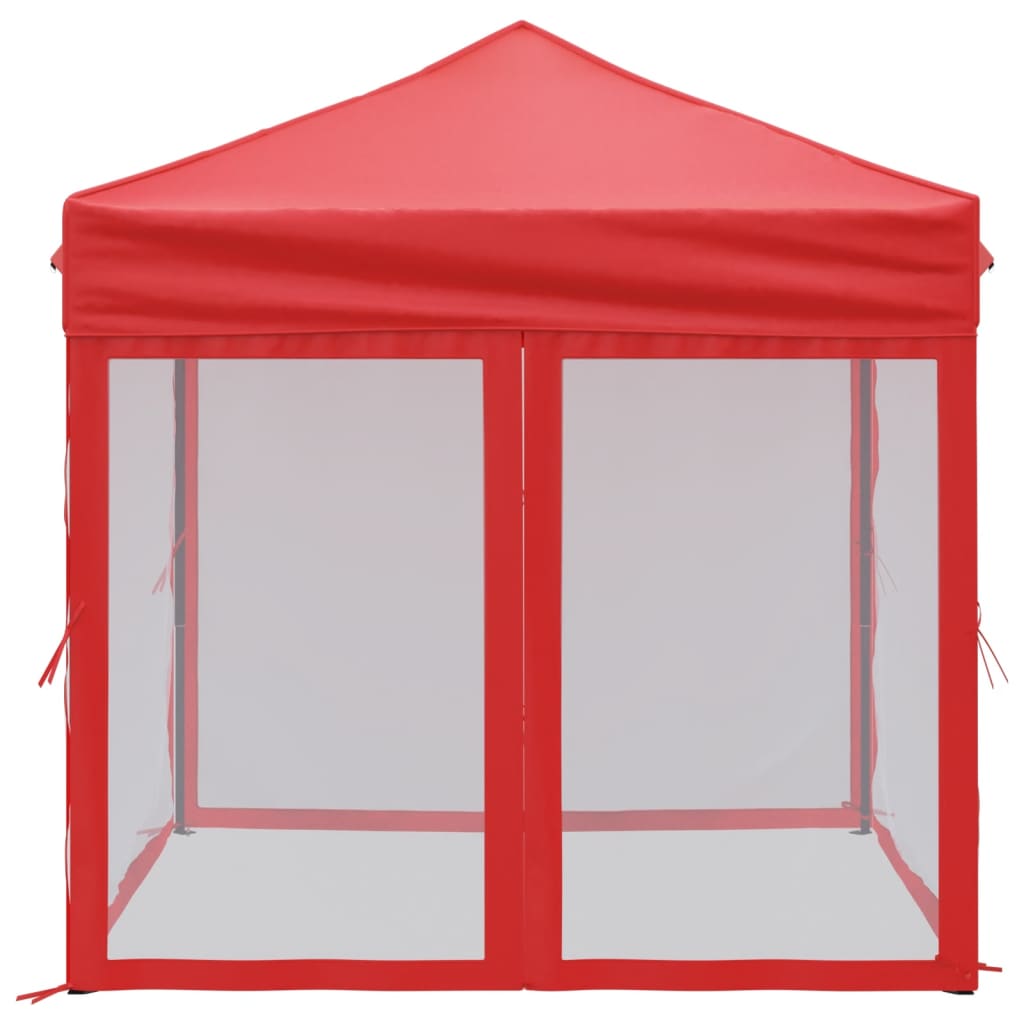 Partytent inklapbaar met zijwanden 2x2 m rood