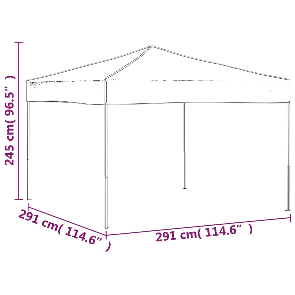 Partytent inklapbaar 3x3 m crèmekleurig