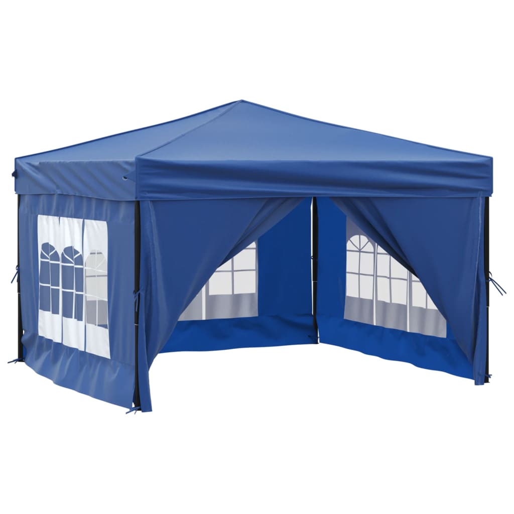 Partytent inklapbaar met zijwanden 3x3 m blauw