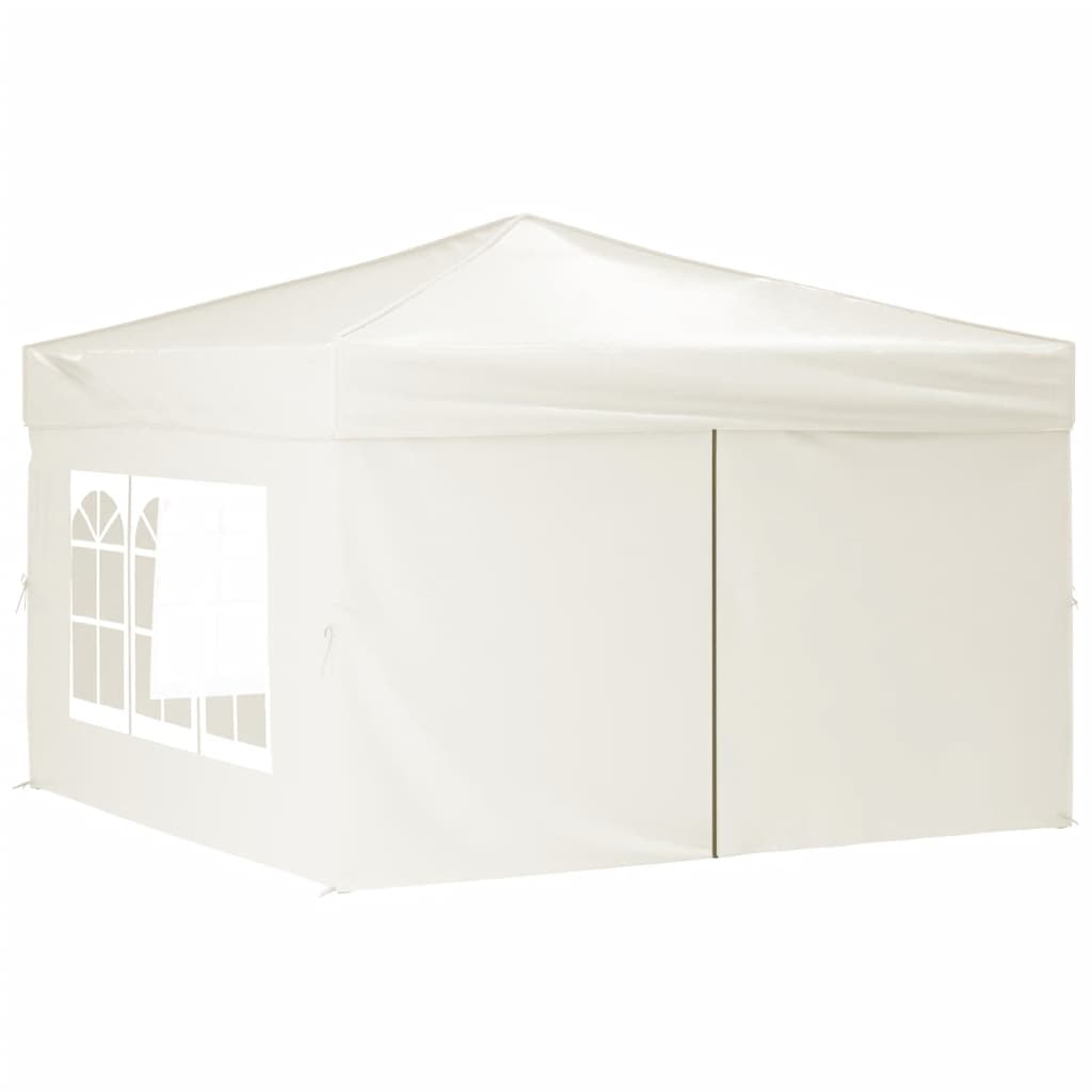 Partytent inklapbaar met zijwanden 3x3 m crèmekleurig