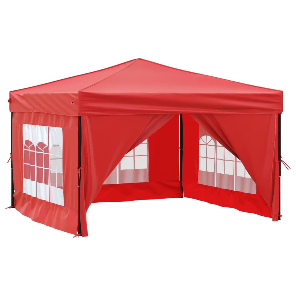 Partytent inklapbaar met zijwanden 3x3 m rood