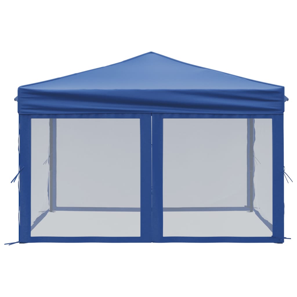 Partytent inklapbaar met zijwanden 3x3 m blauw